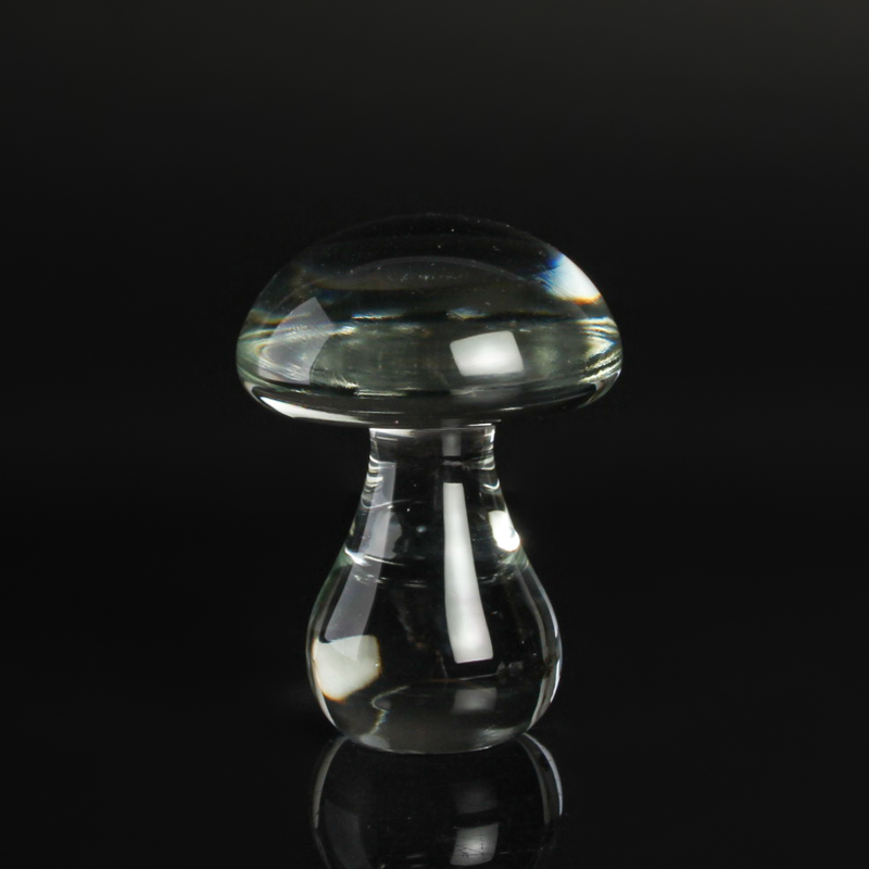 Murano Glas Figuren Set von 2 Stück Pilze Cenedese Herbstdeko dekorativ klar - Bild 2 von 4